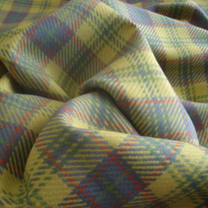 Tejido en lana f/ amarillo, cuadros