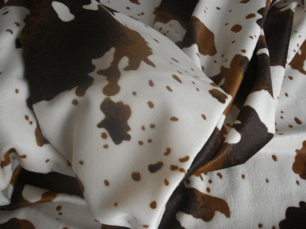 Tejido efecto vaca mutton beige/marrón