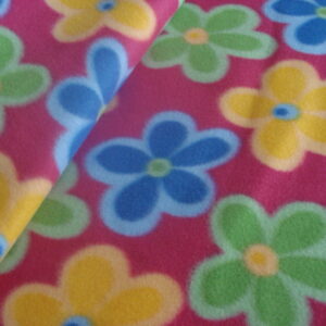 Tejido polar f/fucsia, estampado flores
