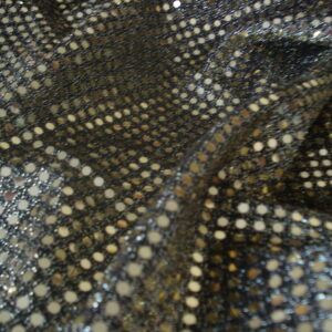 Punto elástico c/hilo lúrex y lentejuela dorado