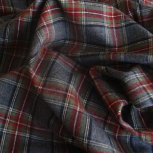 Tejido en franela de lana estampado cuadro escocés