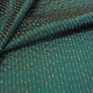 Seda salvaje con refuerzo c/turquesa, línea dorada deshilachada