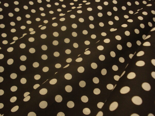 Popelín f/negro, lunar blanco ancho 0.80cms.