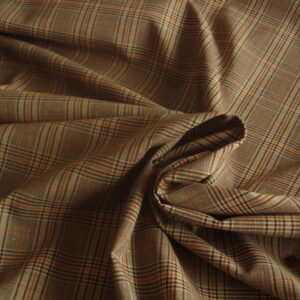 Tejido viyela príncipe de gales, c/marrones c/hilo de lúrex, ancho 1.46mts.