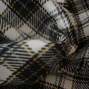 Tejido cuadro escocés f/blanco c/negro-gris-amarillo, ancho 1,50mts.