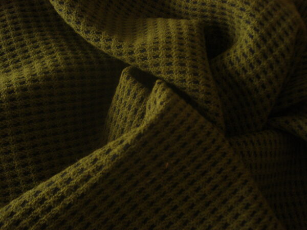 Tejido lana cuadro c/verde musgo, ancho 1,46mts.