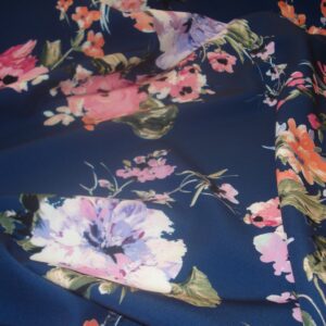 Tejido punto neopreno estampado flores, ancho 1,40mts.