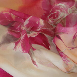 Tejido georgette estampado flores, ancho 1,40mts.