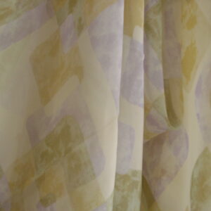 Tejido gasa estampado retro f/amarillo mantequilla, ancho 1,50mts.