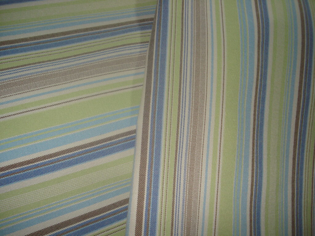 Tejido algodón/lino, rayas colores f/verde pistacho, ancho 1,60mts.