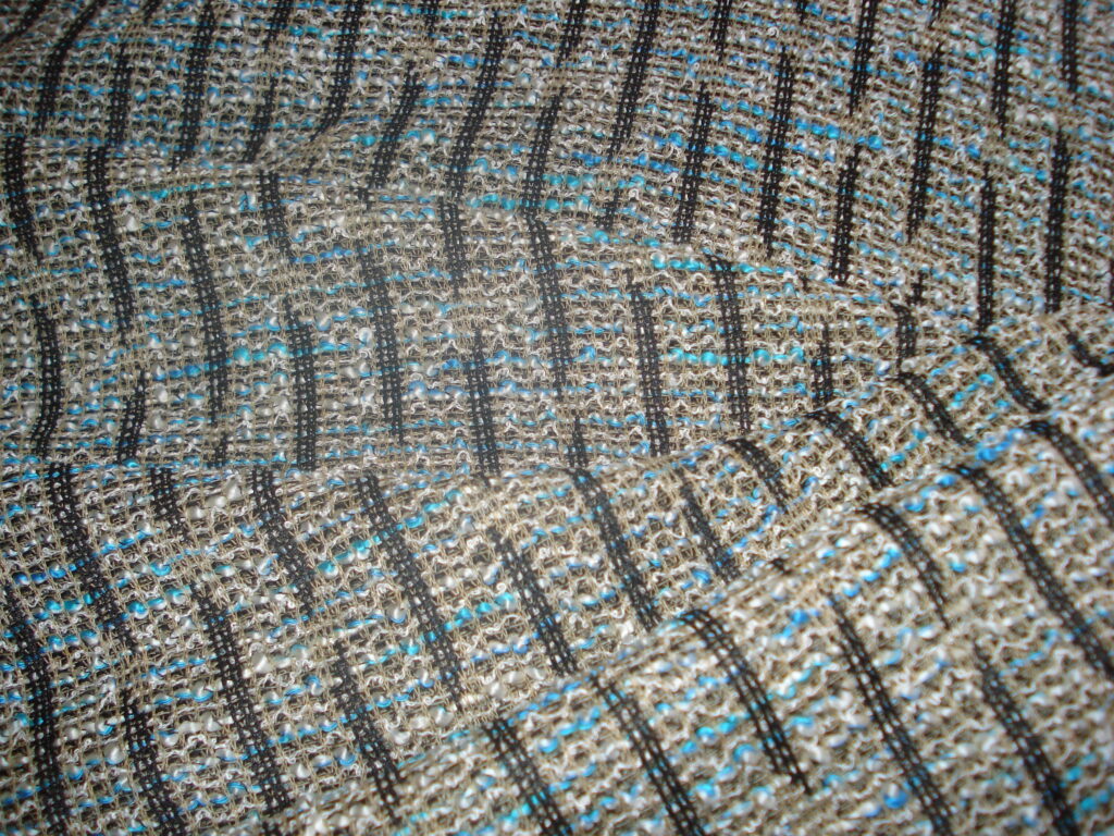 1,90mts. Tejido tweed tipo chanel azules, ancho 1,25mts.