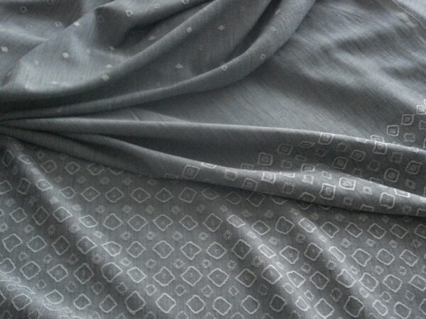 Tejido popelín c/gris ceniza estampado asimétrico, ancho 1,45mts.