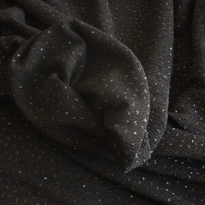 Tejido punto negro efecto arrugado c/micro lentejuelas, ancho 1,50mts.