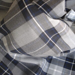 Tejido viyela cuadro escocés grises, ancho 1,50mts.